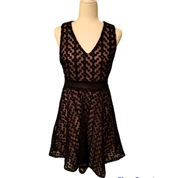 Blue Rain Dresses & Skirts - Blue Rain black lace dress with nude lining Size Medium
